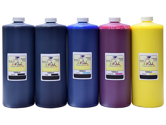 5x1L PREMIUM PIGMENTED Ink (Black, Cyan, Magenta, Yellow, Gray) for converted EPSON ET-8500, ET-8550 printers