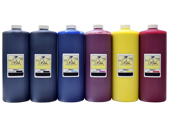 6x1L PREMIUM PIGMENTED Ink (Black, Cyan, Magenta, Yellow, Gray, Red) for converted EPSON XP-15000 printers