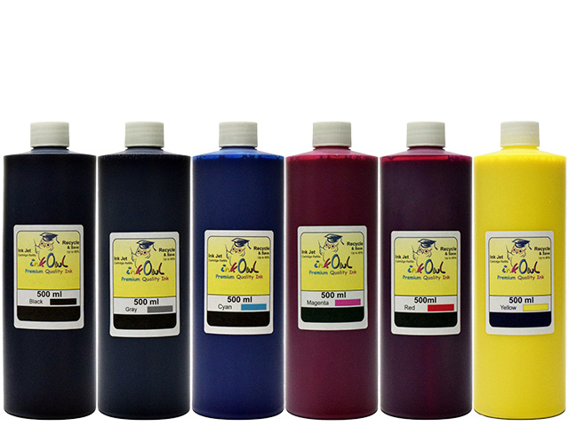 6x500ml PREMIUM PIGMENTED Ink (Black, Cyan, Magenta, Yellow, Light Cyan, Light Magenta) for converted EPSON CLARIA printers