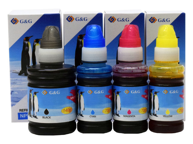 4-Pack G&G Compatible Ink Bottles to replace Epson 664/774 for EcoTank ET-3600/4550/16500 Printers InkOwl