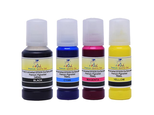 *PIGMENT CONVERSION* 4-Pack Pigment Ink Bottles to Convert EPSON EcoTank printers using 502 ink